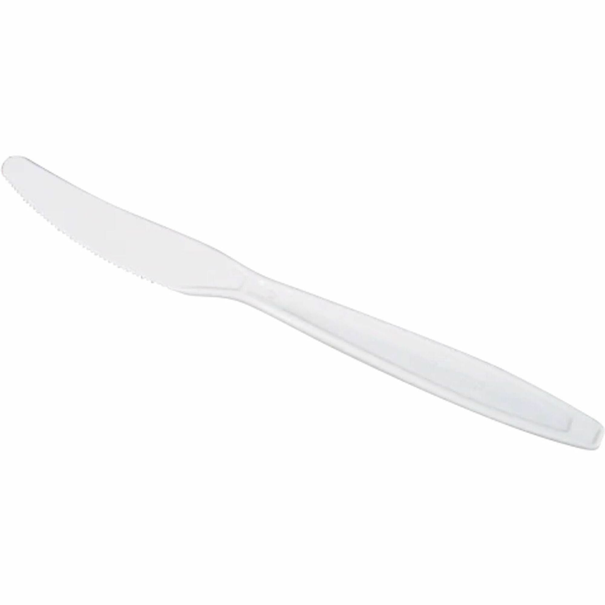 Knife - Knife - Restaurant, Cafeteria - Polypropylene Plastic - White - 1000 / Carton