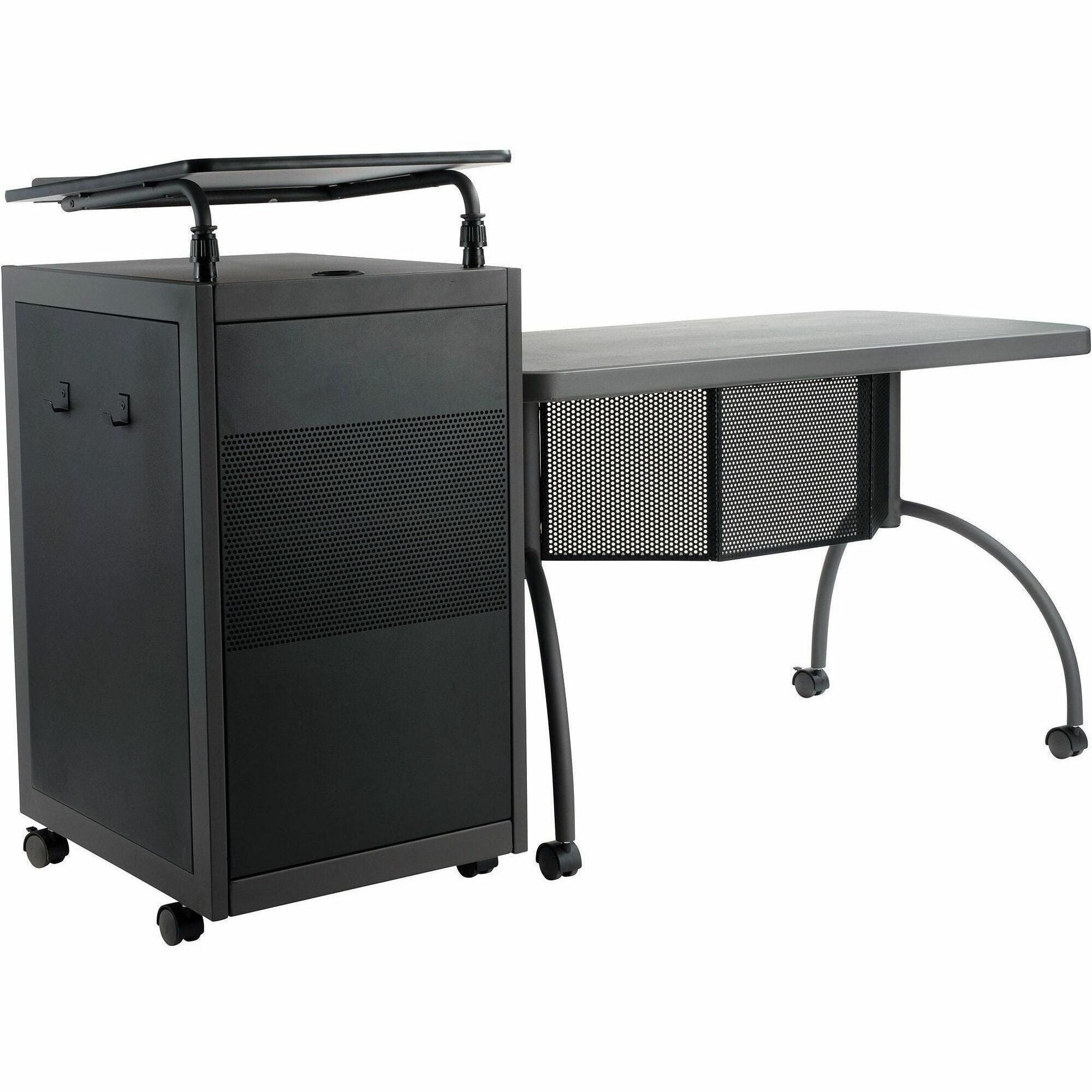 Oklahoma Sound® Teacher's WorkPod Desk and Lectern Kit, Surface Color: Charcoal Slate