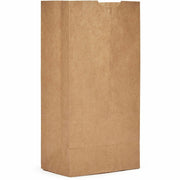 AJM Paper Grocery Bags, Natural Kraft, Recycled Paper, Flat Bottom, #4 Size, 500 per Carton