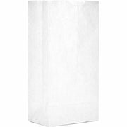 AJM Paper Grocery Bags, Bleached Kraft, Recycled Paper, Flat Bottom, #4 Size, 500 per Carton