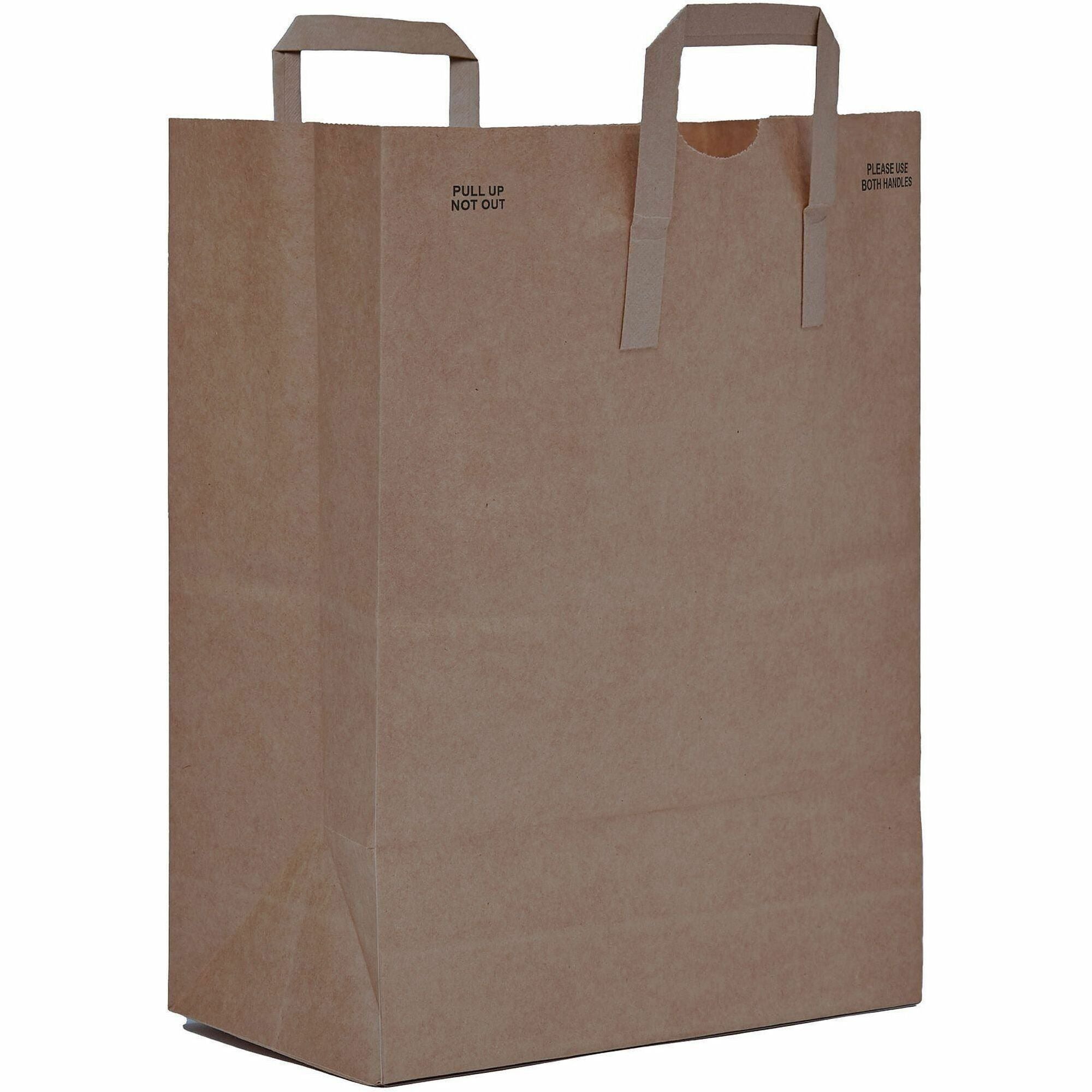 AJM Kraft Grocery Sacks, 6.72 Gallon Capacity, Natural Kraft Paper, Heavy Duty 70 lb, Recyclable, Flat Bottom, 300 per Carton