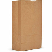 AJM Paper Grocery Bags, Natural Kraft, Recycled Paper, Flat Bottom, #12 Size, 500 per Carton