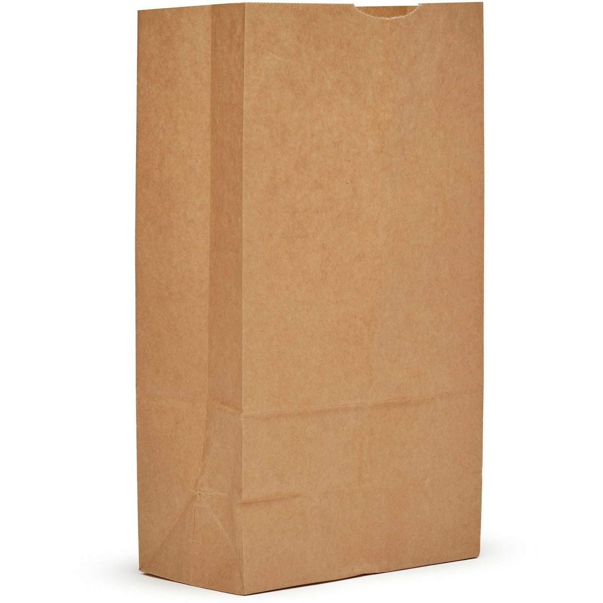 AJM Paper Grocery Bags, Natural Kraft, Recycled Paper, Flat Bottom, #12 Size, 500 per Carton