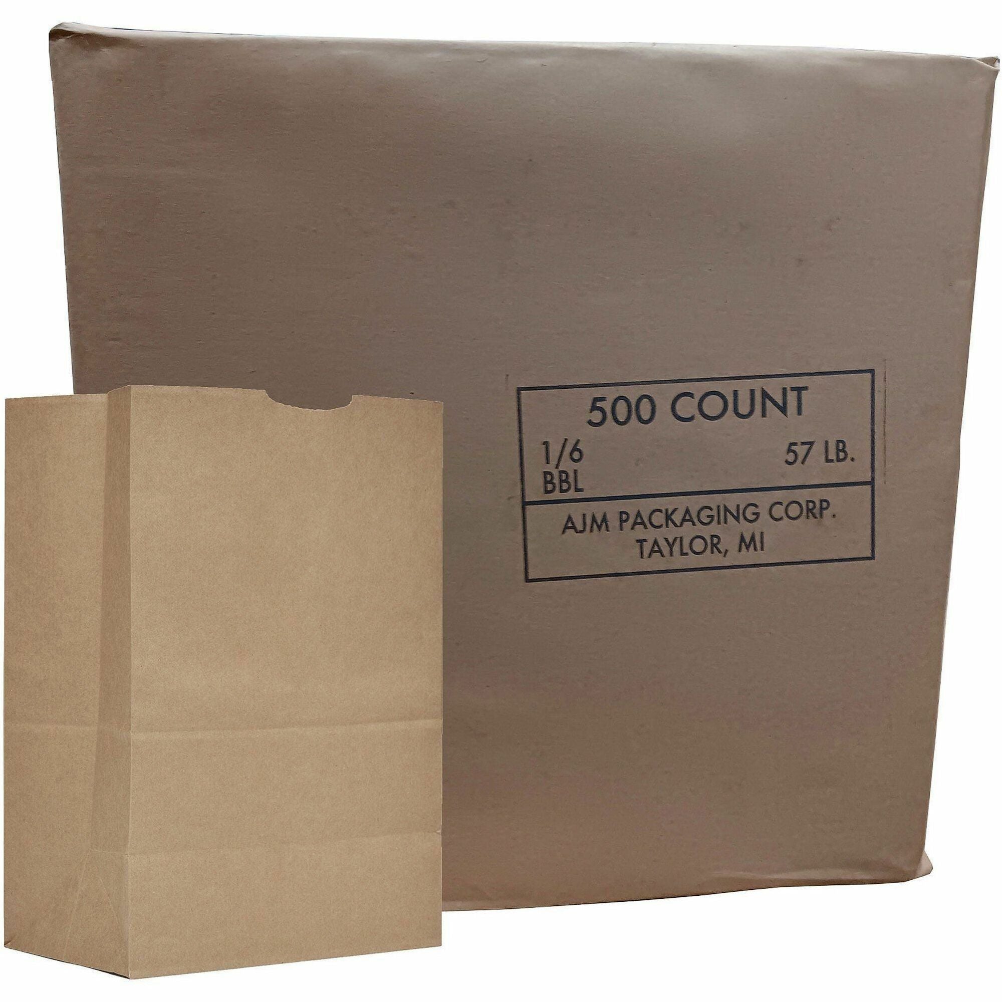 AJM 1/6 BBL #57 Kraft Paper Grocery Sacks
