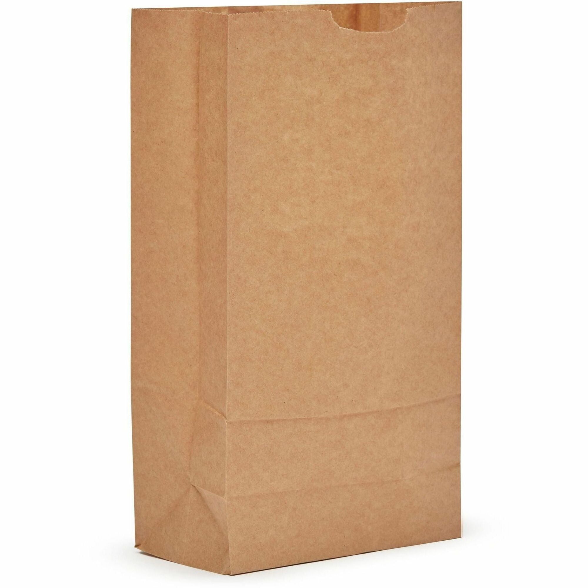 AJM Paper Grocery Bags, Natural Kraft, Recycled Paper, Flat Bottom, #10 Size, 500 per Carton