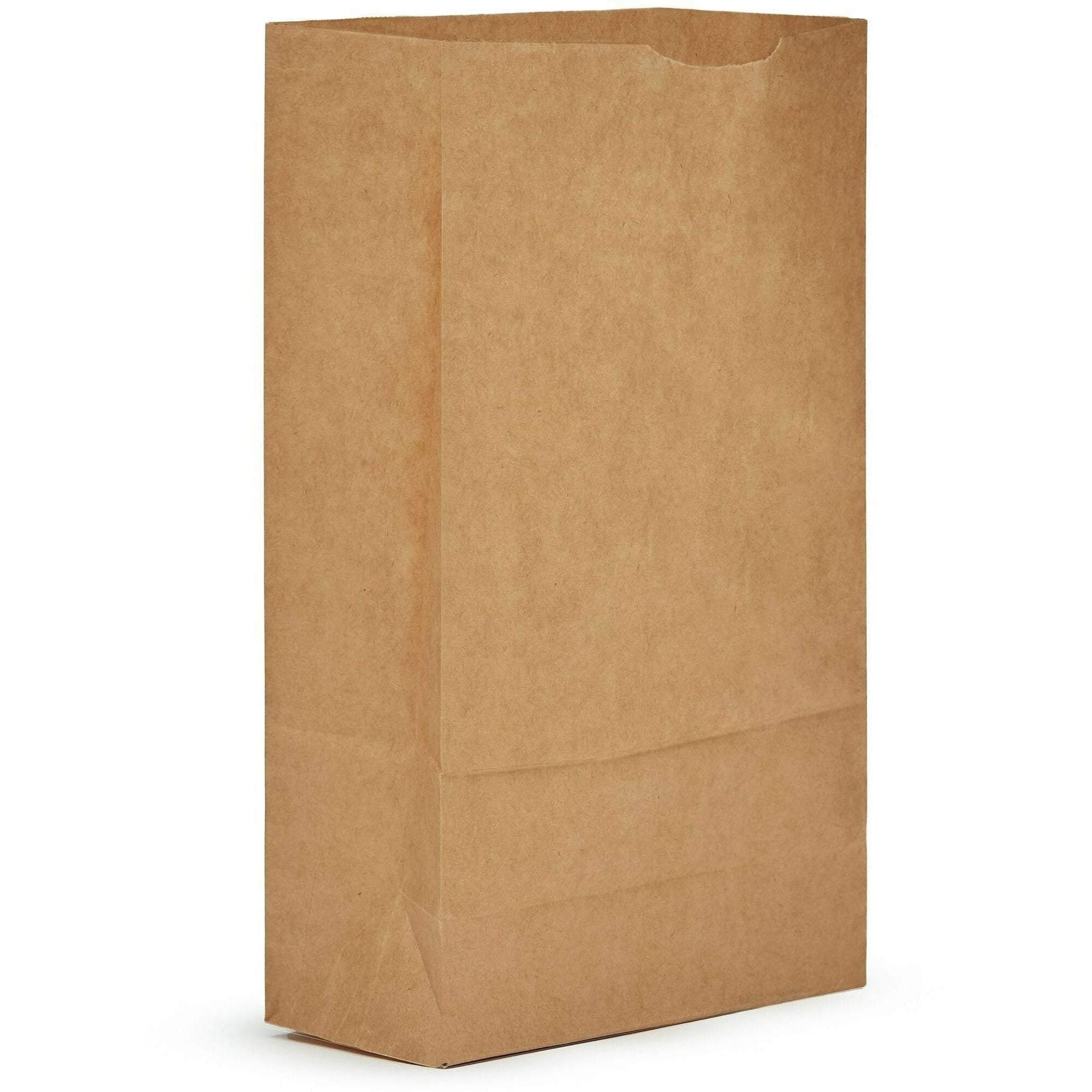 AJM Paper Grocery Bags, Natural Kraft, Recycled Paper, Flat Bottom, #6 Size, 500/Carton