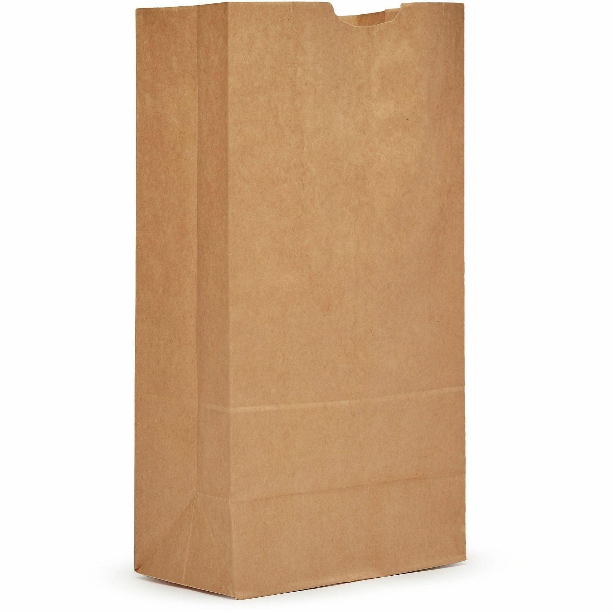 AJM Paper Grocery Bags, Natural Kraft, Recycled Paper, Flat Bottom, #16 Size, 500 per Carton