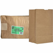 AJM Squat Grocery Bags, Natural Kraft Paper, Heavy Duty, Flat Bottom, #20 Size, 500 per Carton