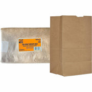 AJM Paper Grocery Bags, Natural Kraft, Recycled Paper, Flat Bottom, Brown, #20 Size, 500 Bags per Carton