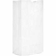 AJM Paper Grocery Bags, Bleached Kraft, Recycled Paper, Flat Bottom, #16 Size, 16" Height, 500 Bags per Carton