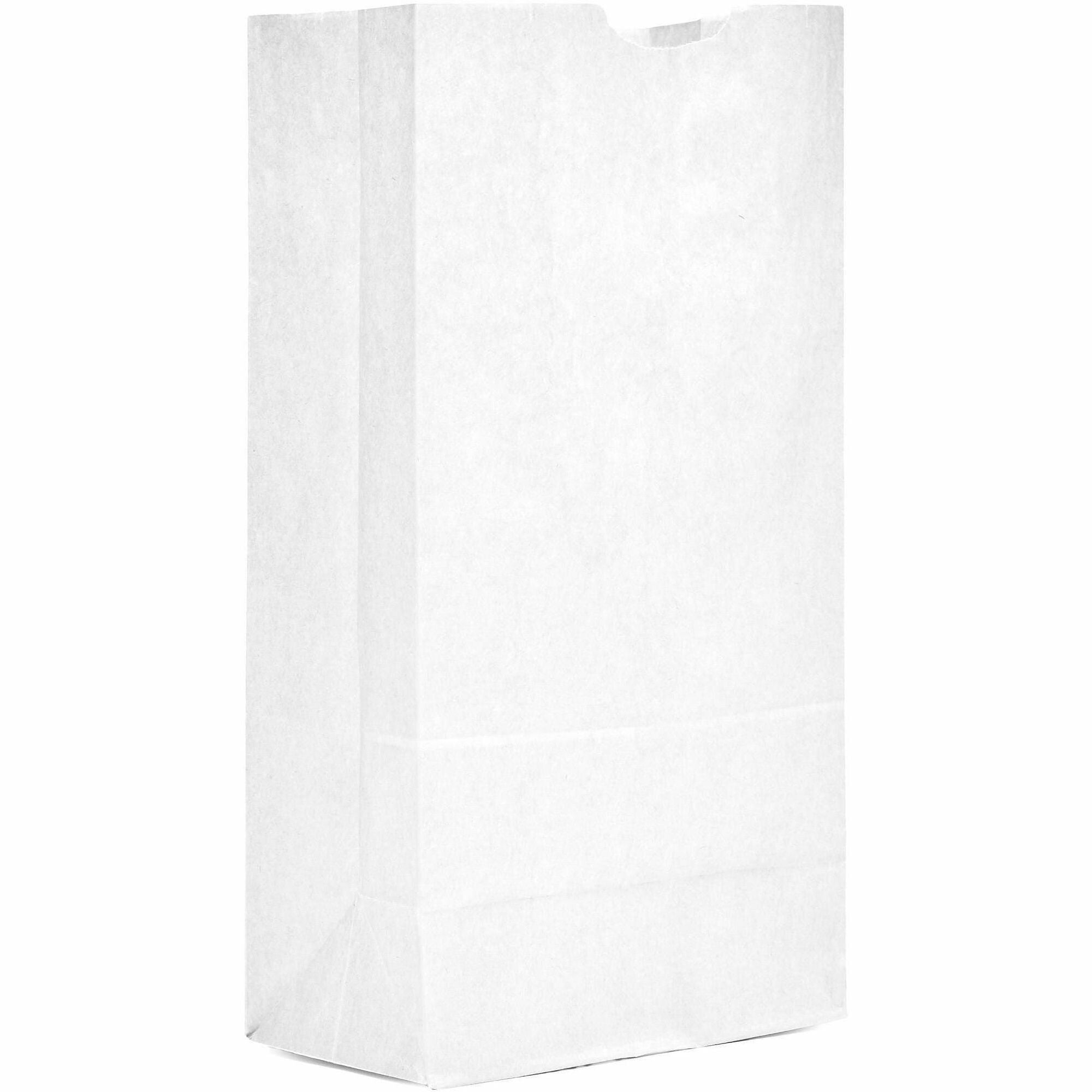 AJM Paper Grocery Bags, Bleached Kraft, Recycled Paper, Flat Bottom, #16 Size, 16" Height, 500 Bags per Carton