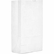 AJM Paper Grocery Bags, Bleached Kraft, Recycled Paper, Flat Bottom, #12 Size, 500 per Carton