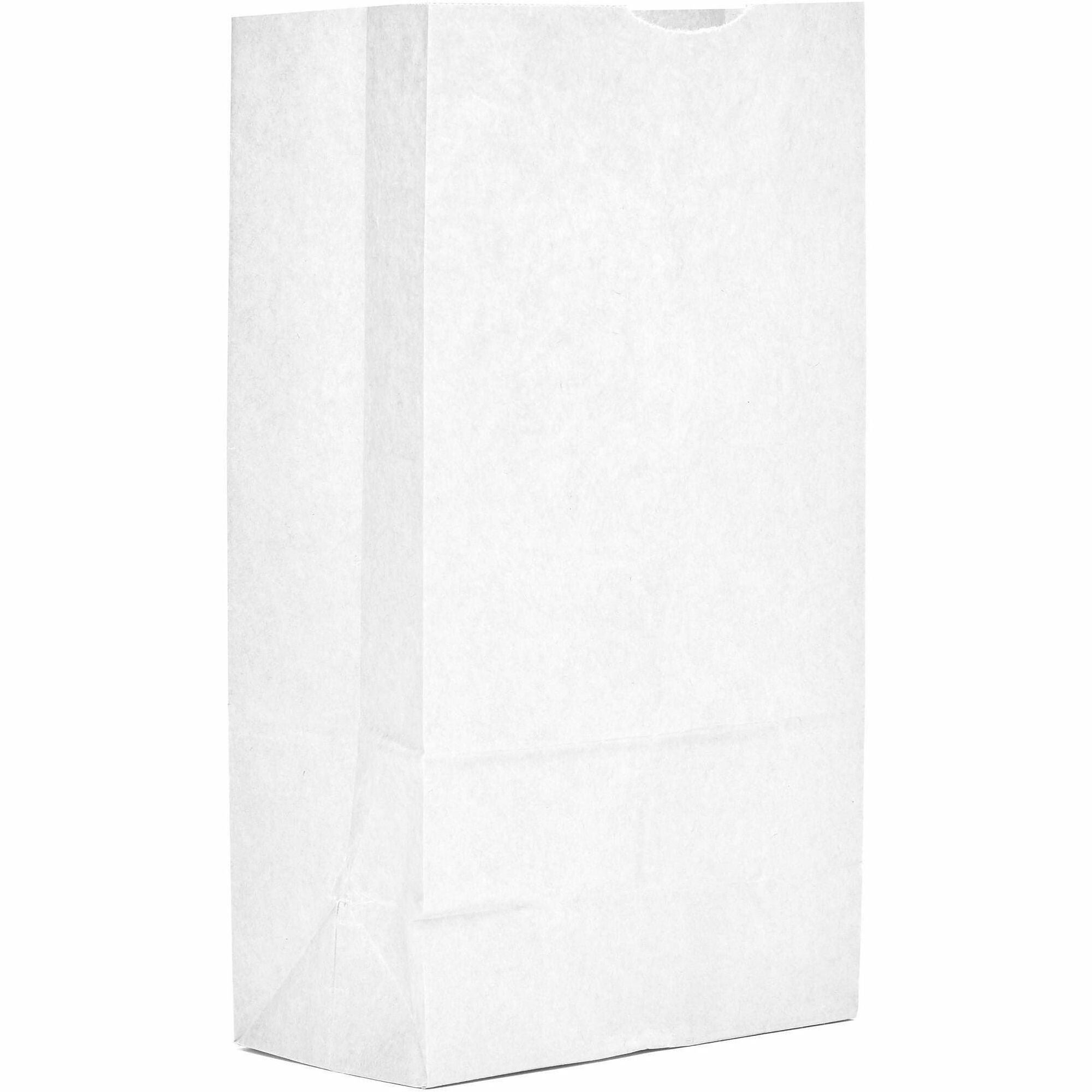 AJM Paper Grocery Bags, Bleached Kraft, Recycled Paper, Flat Bottom, #12 Size, 500 per Carton