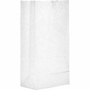 AJM Paper Grocery Bags, Bleached Kraft, Recycled Paper, Flat Bottom, #8 Size, 500 per Carton