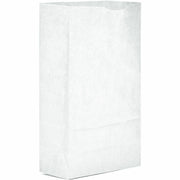AJM Paper Grocery Bags, Bleached Kraft, Recycled Paper, Flat Bottom, #6 Size, 500/Carton