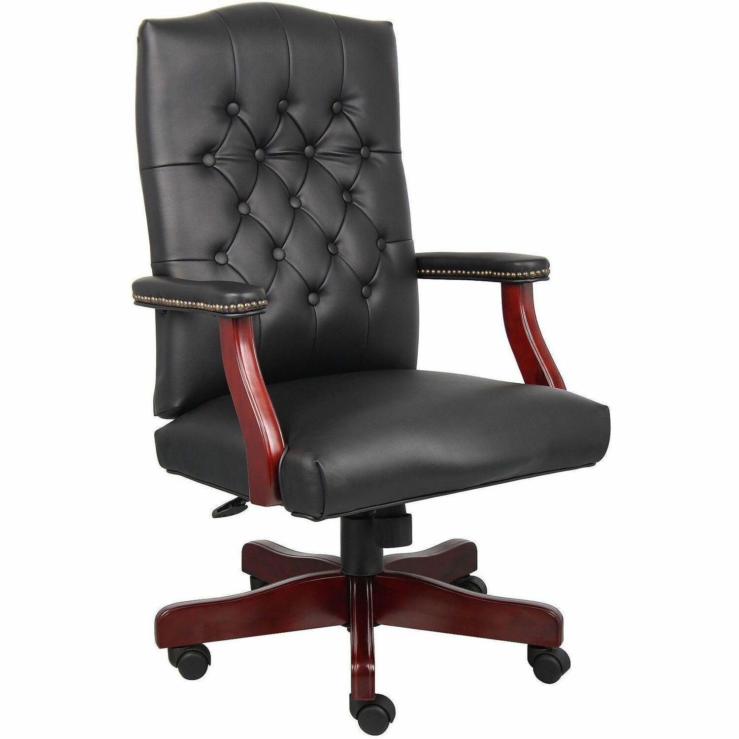 Boss Chair, Wood Frame, Black, 1 Each