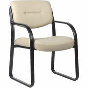 Boss Chair, Sled Base, Beige, 1 Each