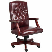 Boss Chair, Wood Frame, Oxblood, 1 Each