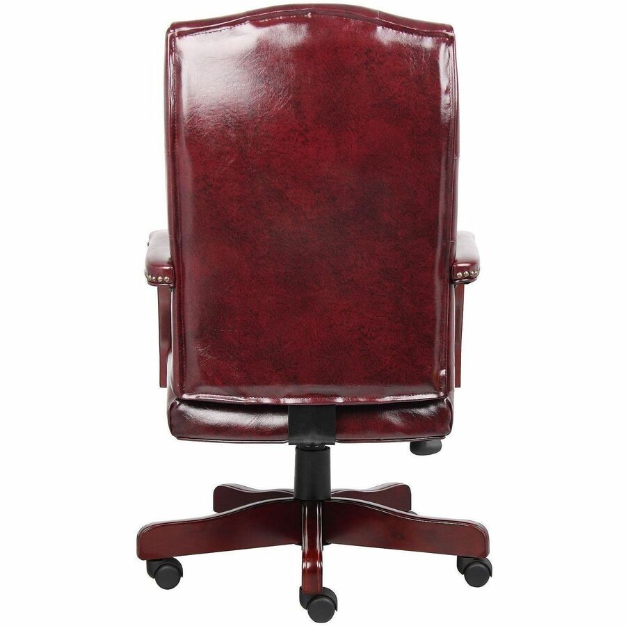 Boss Chair, Wood Frame, Oxblood, 1 Each