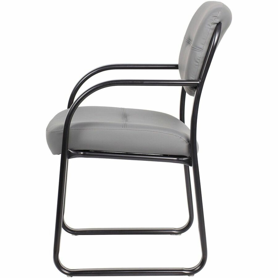Boss Chair, Sled Base, Gray, 1 Each