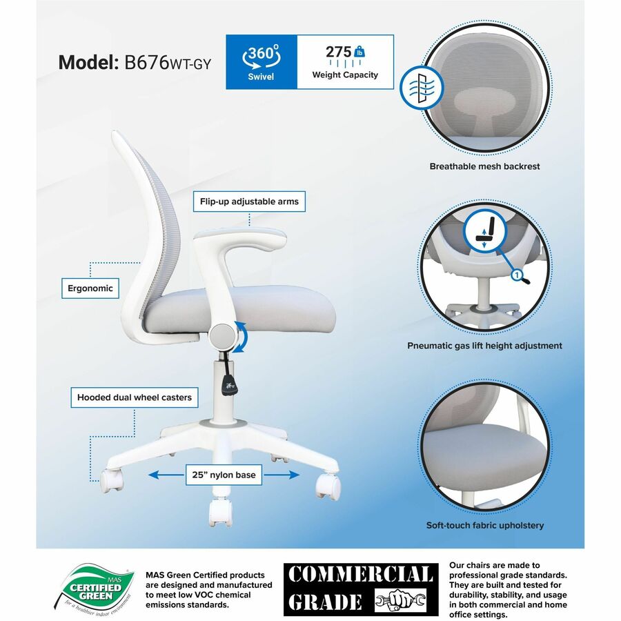 Chair;Task;Fliparm;White