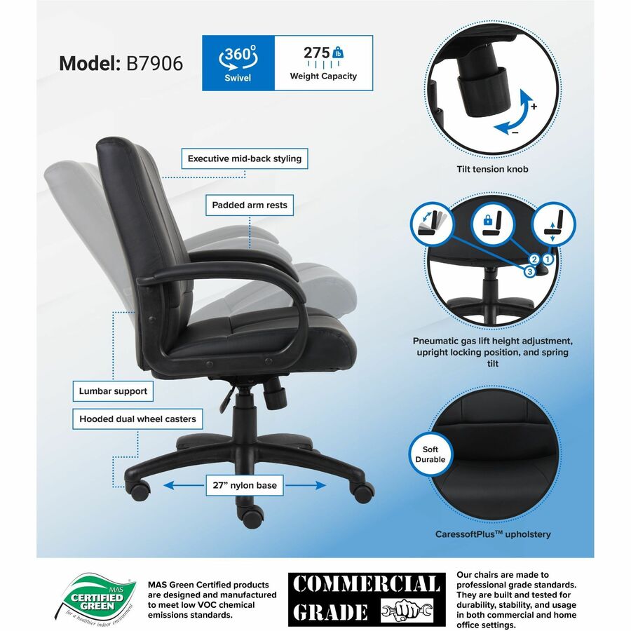Chair;Executive;Midback;Black