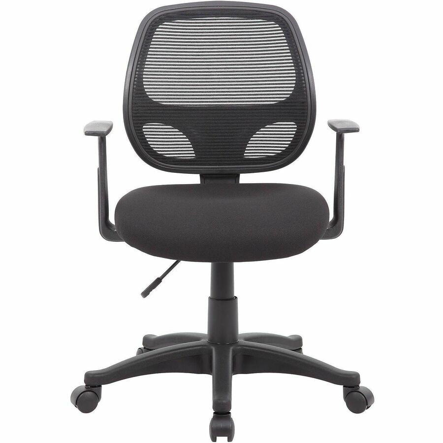High Density Foam (HDF) Seat Material - Mesh Back Material - 5-star Base - Black - Mesh, Fabric - Armrest - 1 Each
