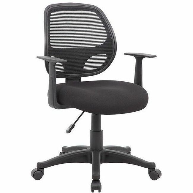 High Density Foam (HDF) Seat Material - Mesh Back Material - 5-star Base - Black - Mesh, Fabric - Armrest - 1 Each
