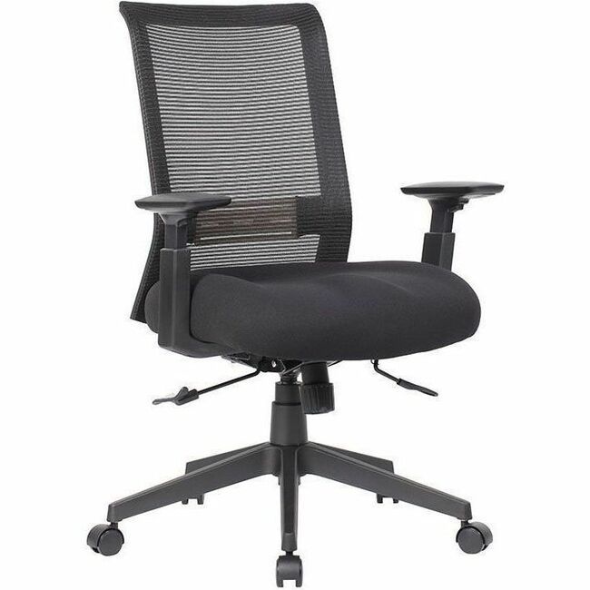 Plush, Foam Seat Material - Mesh Back Material - 5-star Base - Black - Mesh - Armrest - 1 Each