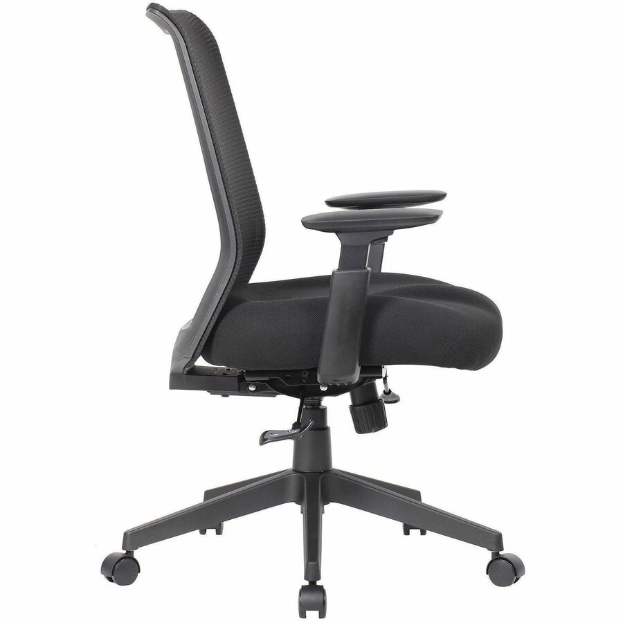 Plush, Foam Seat Material - Mesh Back Material - 5-star Base - Black - Mesh - Armrest - 1 Each