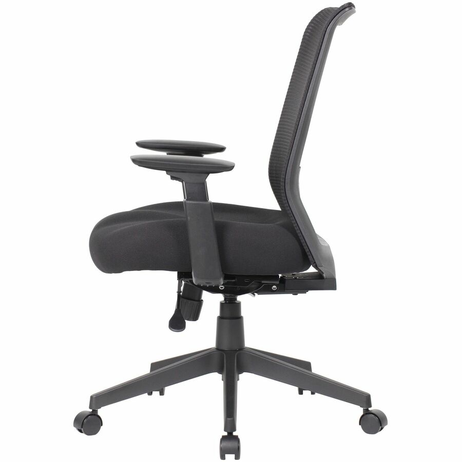 Plush, Foam Seat Material - Mesh Back Material - 5-star Base - Black - Mesh - Armrest - 1 Each