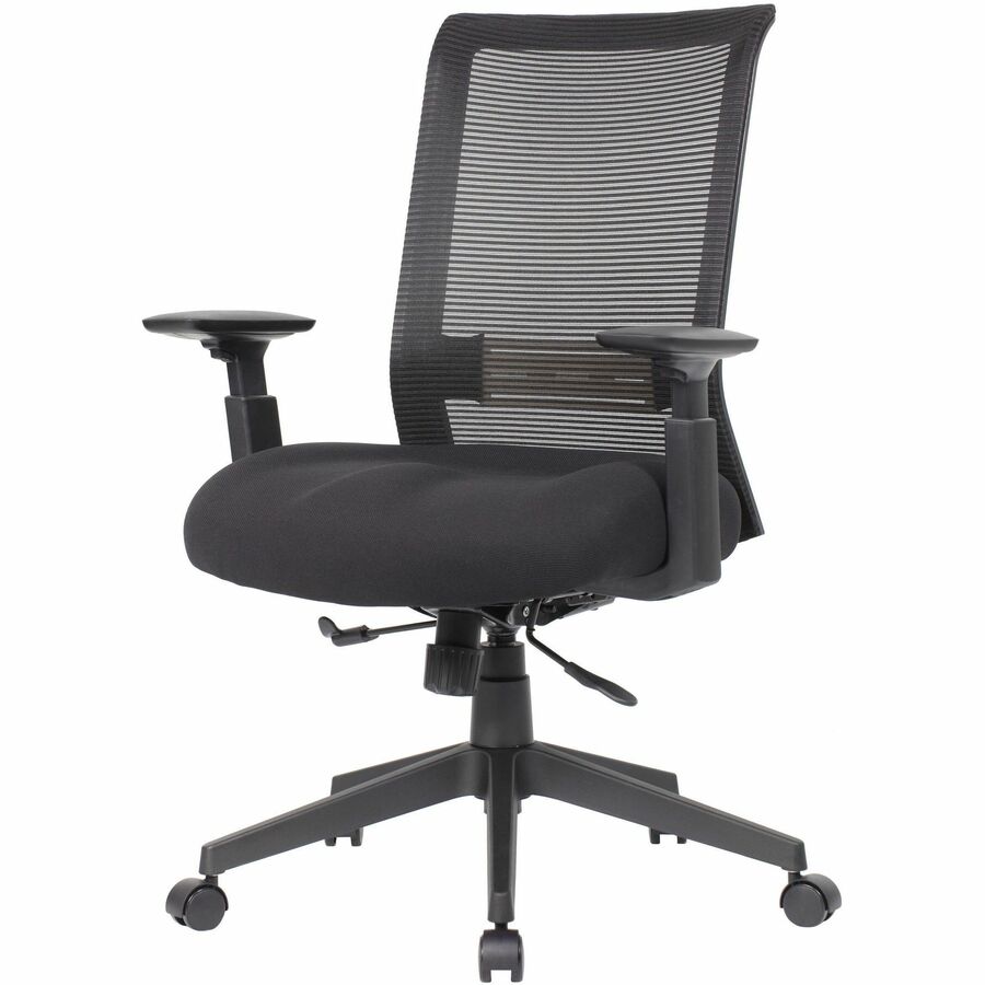 Plush, Foam Seat Material - Mesh Back Material - 5-star Base - Black - Mesh - Armrest - 1 Each