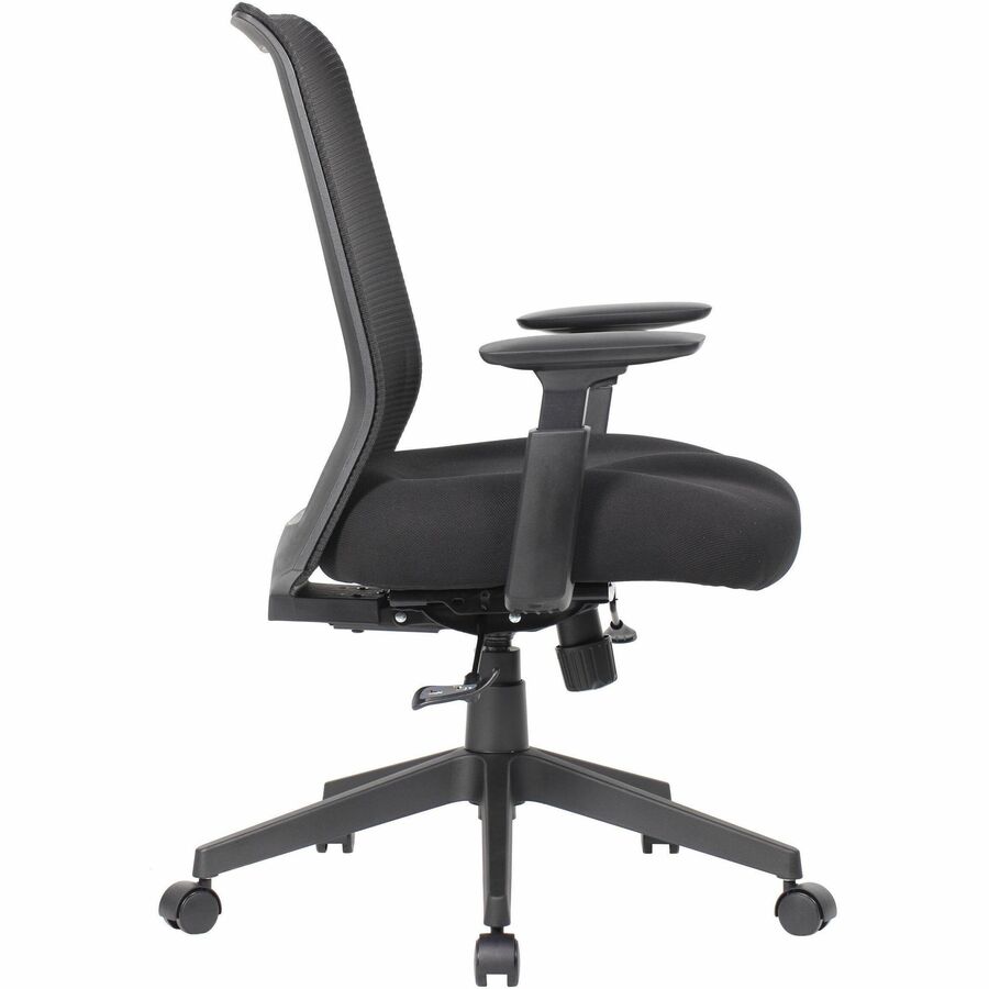 Plush, Foam Seat Material - Mesh Back Material - 5-star Base - Black - Mesh - Armrest - 1 Each