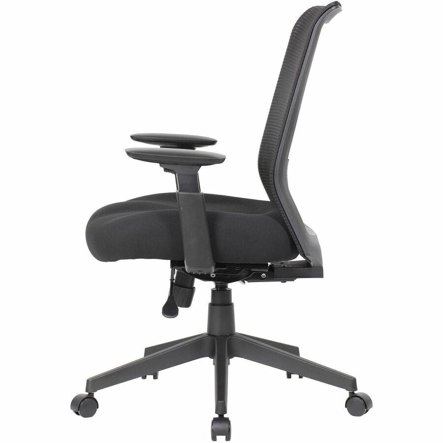 Plush, Foam Seat Material - Mesh Back Material - 5-star Base - Black - Mesh - Armrest - 1 Each
