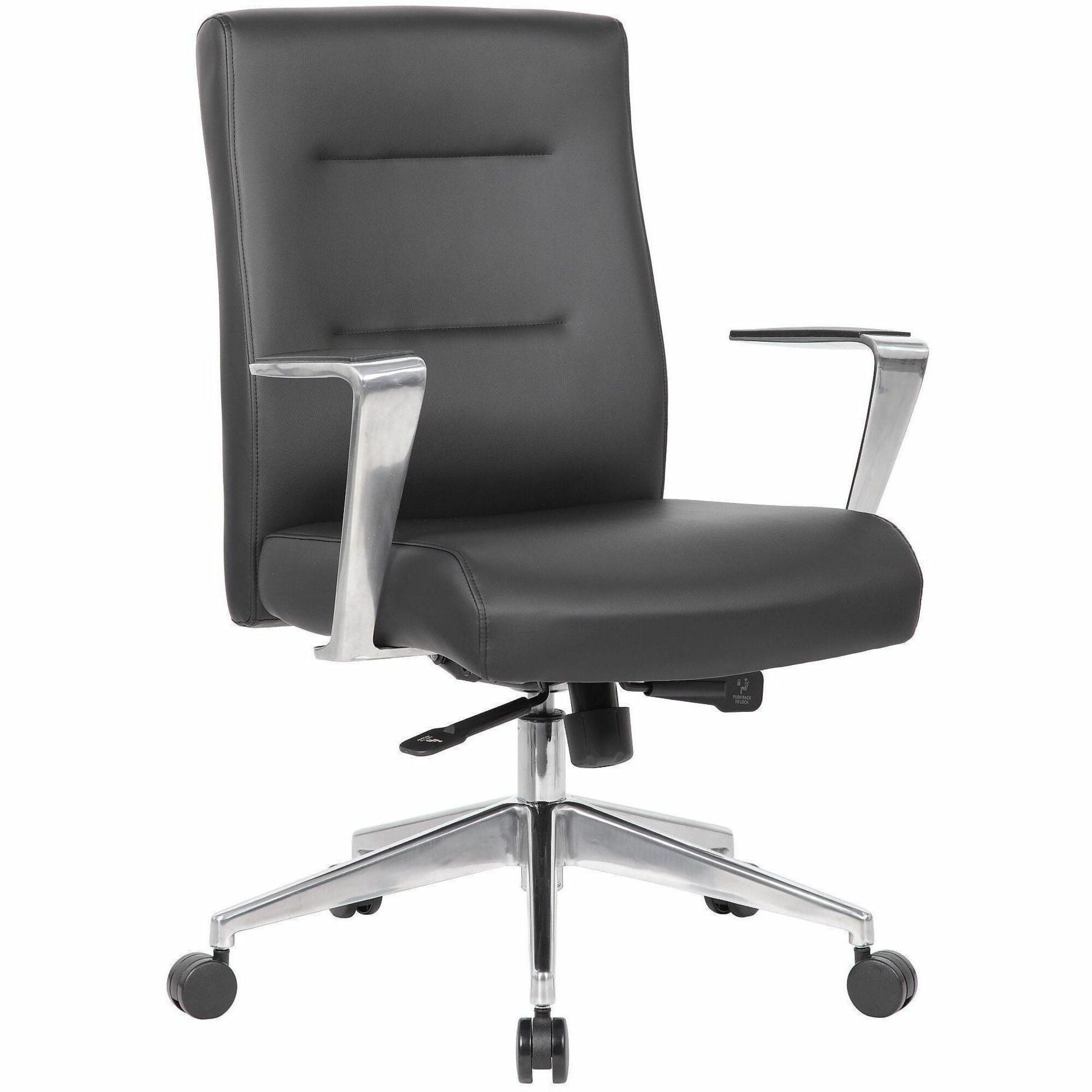 Boss Chair, Black, Aluminum Armrest, 1 Each