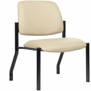 Boss Mid-back Guest Chair, Beige Vinyl, Tubular Steel Base, 1 Each
