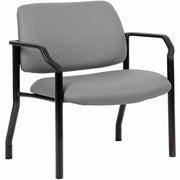Boss Mid-back Guest Chair, Gray Vinyl, 1 Each