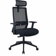 Molded Foam Seat Material - Mesh Back Material - 5-star Base - Black - Mesh, Fabric - Armrest - 1 Each