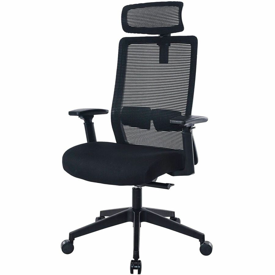 Molded Foam Seat Material - Mesh Back Material - 5-star Base - Black - Mesh, Fabric - Armrest - 1 Each