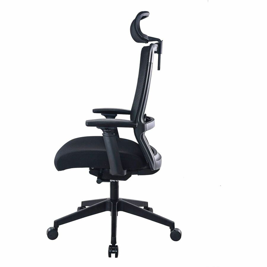 Molded Foam Seat Material - Mesh Back Material - 5-star Base - Black - Mesh, Fabric - Armrest - 1 Each