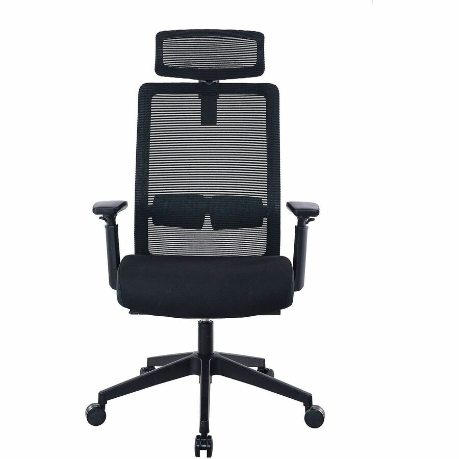 Molded Foam Seat Material - Mesh Back Material - 5-star Base - Black - Mesh, Fabric - Armrest - 1 Each