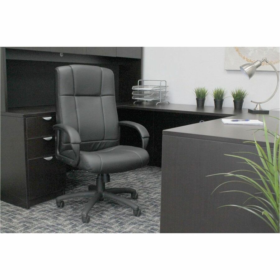 High Back - 5-star Base - Black - Fabric - Armrest - 1 Each