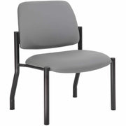 Boss Mid-back Guest Chair, Gray Vinyl, Tubular Steel Base, 1 Each