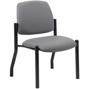 Boss Mid-back Guest Chair, Gray Vinyl, Tubular Steel Base, 1 Each
