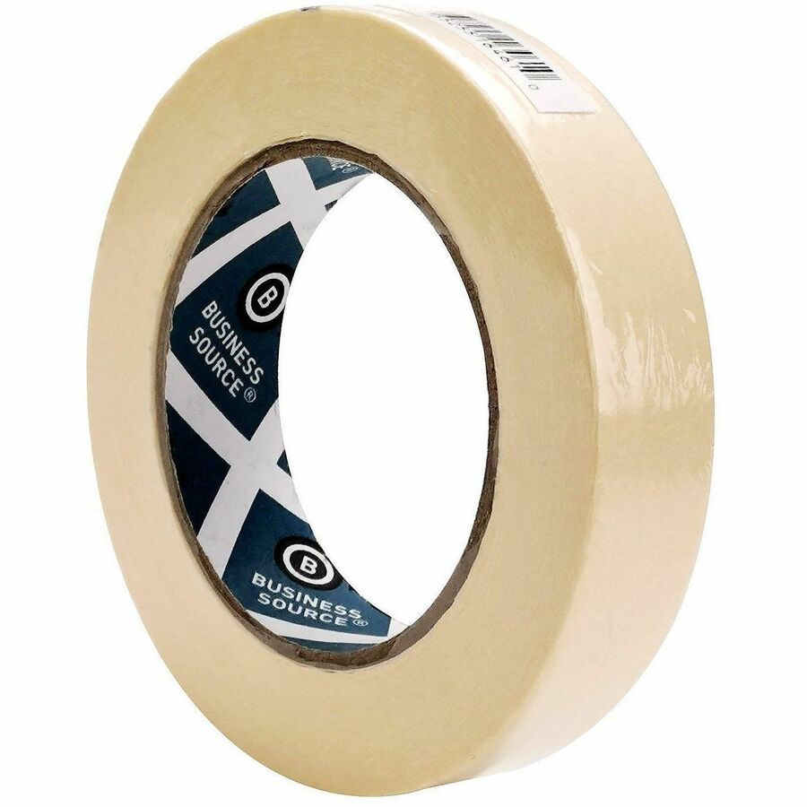 Business Source Utility-purpose Masking Tape, 1" x 60 yd, 3" Core, Tan, Crepe Paper Backing, 1 Roll