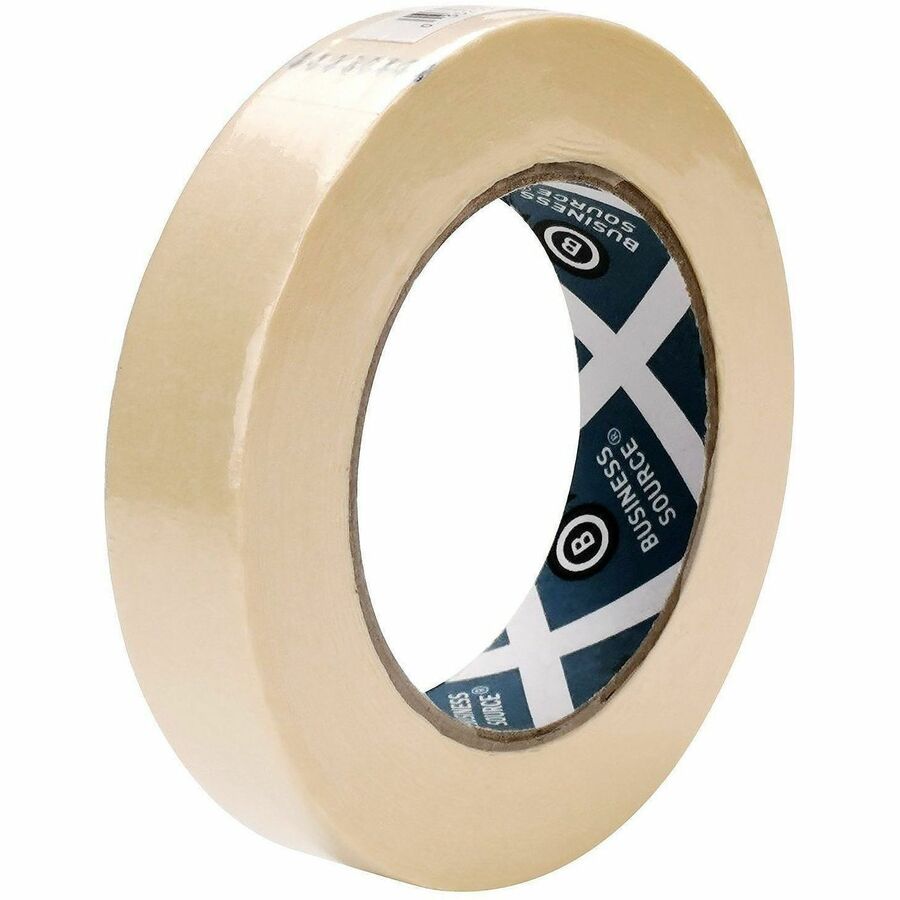 Business Source Utility-purpose Masking Tape, 1" x 60 yd, 3" Core, Tan, Crepe Paper Backing, 1 Roll
