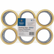 Business Source 3" Core Sealing Tape, Clear, 1.87" x 164 yd x 1.6 mil, Split/Moisture/Abrasion Resistant, 6 Pack