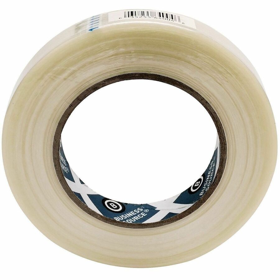 Business Source Filament Tape, 0.75" x 60 yd, 3" Core, White, Fiberglass Reinforced, 1 Roll