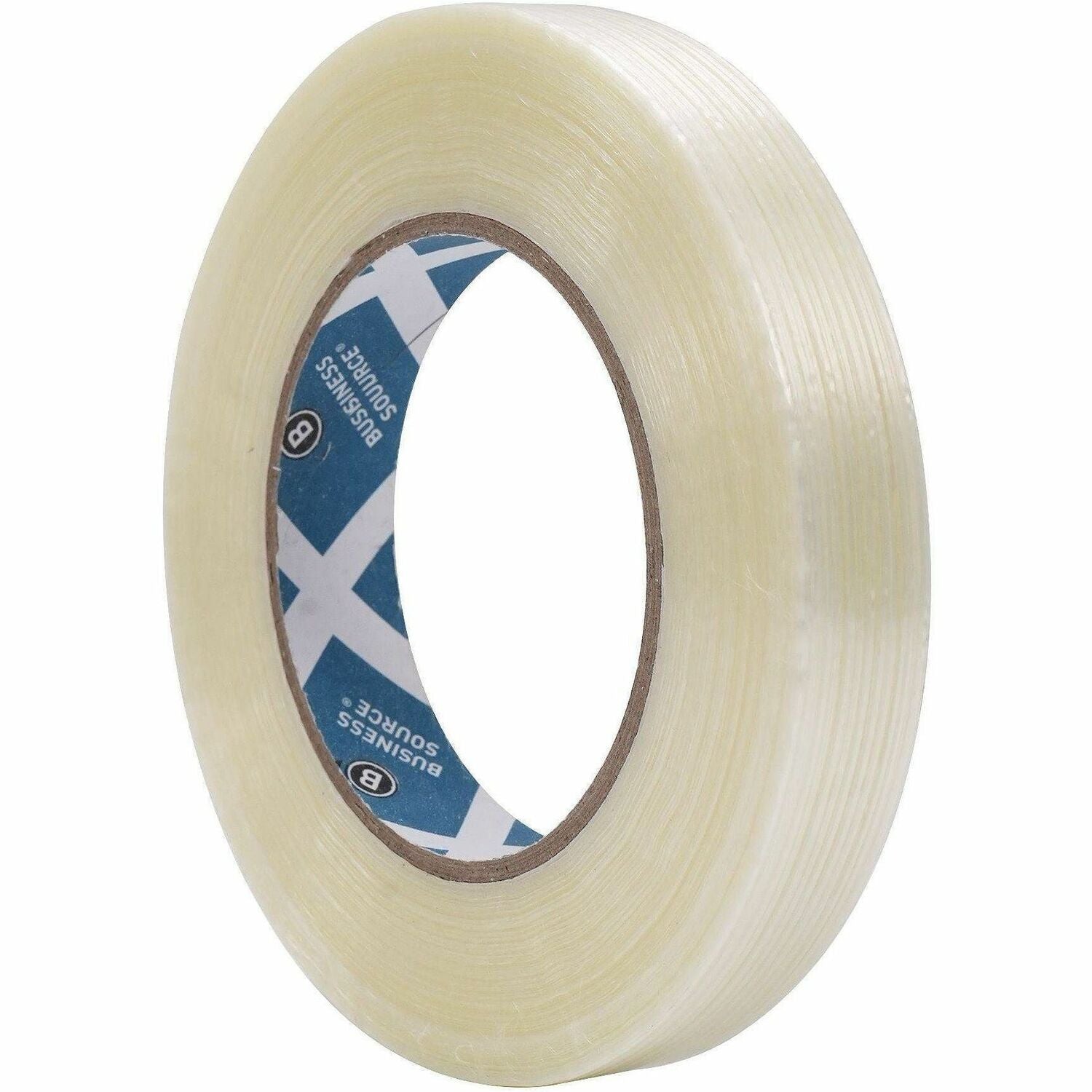 Business Source Filament Tape, 0.75" x 60 yd, 3" Core, White, Fiberglass Reinforced, 1 Roll