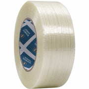 Business Source Filament Tape, 2" x 60 yd, 3" Core, White, Fiberglass Reinforced, 1 Roll